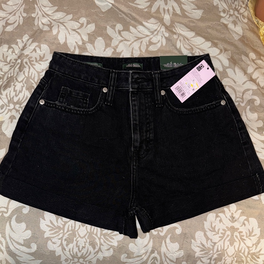 wild fable Black High-Rise Cutoff Jean Shorts